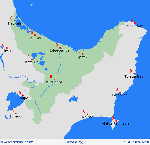 wind  New Zealand Forecast maps