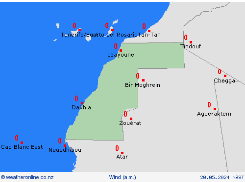 wind Western Sahara Africa Forecast maps