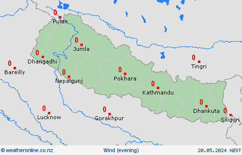 wind Nepal Asia Forecast maps