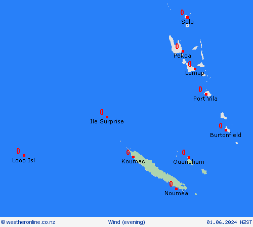 wind New Caledonia Pacific Forecast maps