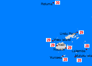 Fiji Sea Temperature Maps